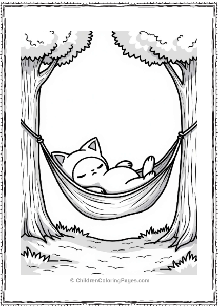 Snorlax Napping In A Hammock Free PDF Printable