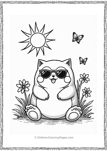 Snorlax On A Sunny Day Free PDF Printable