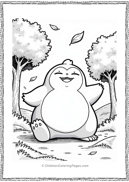 Snorlax Playing In A Windstorm Free PDF Printable