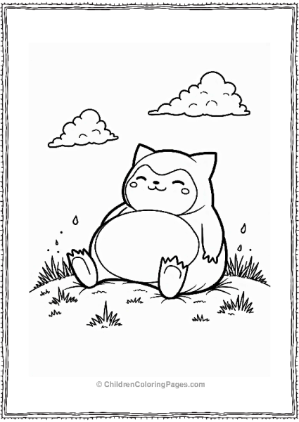 Snorlax Resting On A Grassy Hill Free PDF Printable