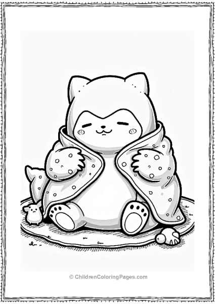 Snorlax Wrapped In A Cozy Blanket Free PDF Printable
