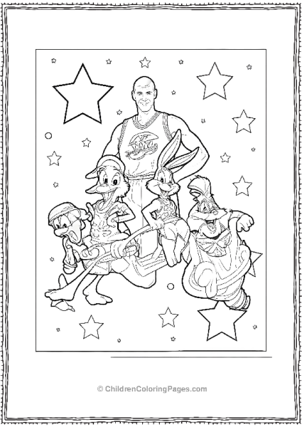 Space Jam Michael Jordan Bugs Bunny Lola Bunny Tasmanian Devil Daffy Duck Tweety And Elmer Fudd Free PDF Printable