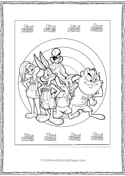 Space Jam Tune Squad Lola Bunny Bugs Bunny Tweety Sylvester And Tasmanian Devil Free PDF Printable
