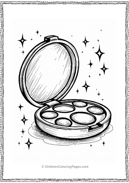 Sparkly Makeup Compact With Mirror Free PDF Printable