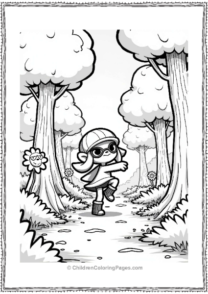Splatoon Character In A Whimsical Forest Free PDF Printable