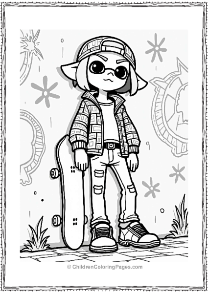 Splatoon Character In Street Art Setting Free PDF Printable
