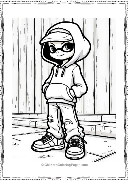 Splatoon Character In Stylish Hoodie Free PDF Printable