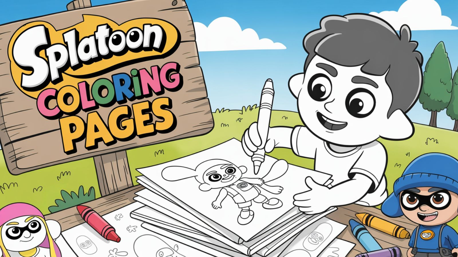 Splatoon Coloring Pages – Free PDF Printables  🎮🐙🧠🖍️