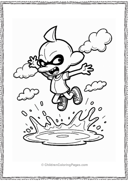 Splatoon Inkling Jumping Into Action Free PDF Printable