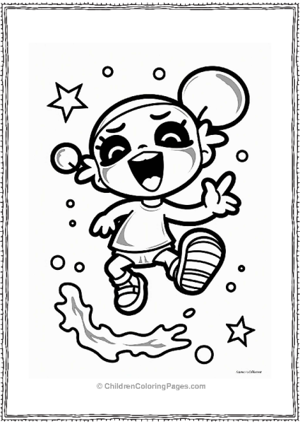 Splatoon Inkling Jumping With Ink Splashes Free PDF Printable