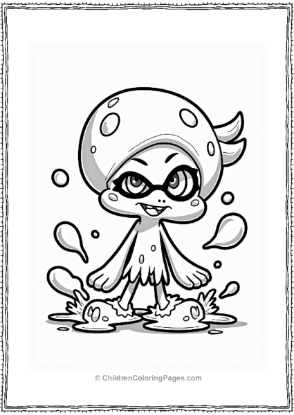 Splatoon Squid Splashing Ink Free PDF Printable