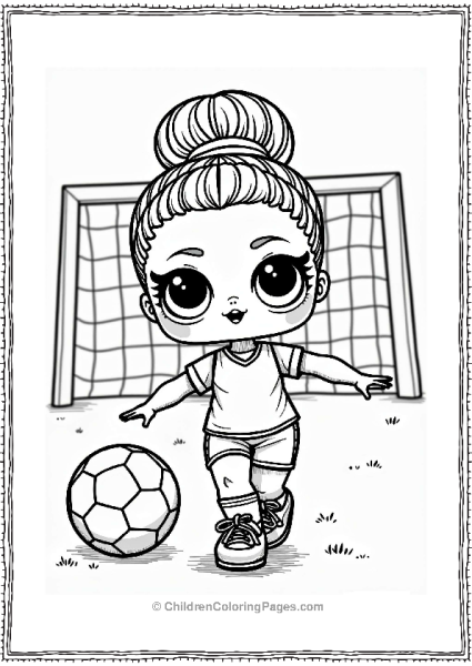 Sporty LOL Surprise Doll Playing Soccer Free PDF Printable
