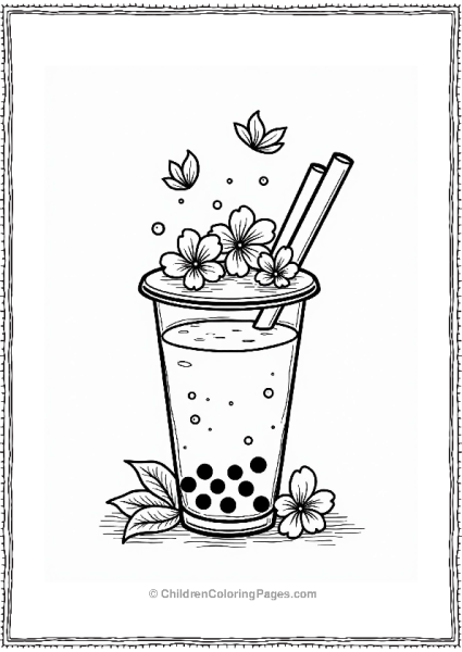 Spring Blossom Boba Tea Free PDF Printable