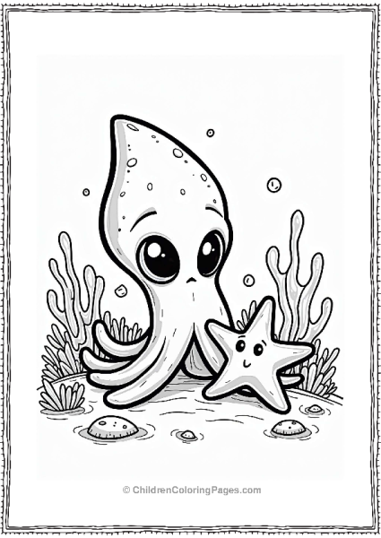 Squid And Starfish Under The Sea Free PDF Printable