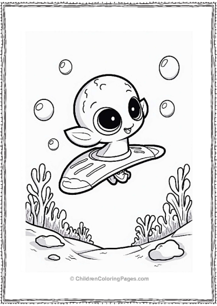 Squid Character Gliding In Water Free PDF Printable