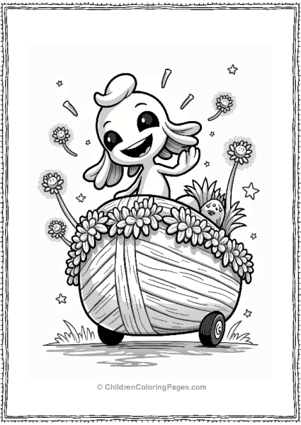 Squid Character On A Colorful Float Free PDF Printable