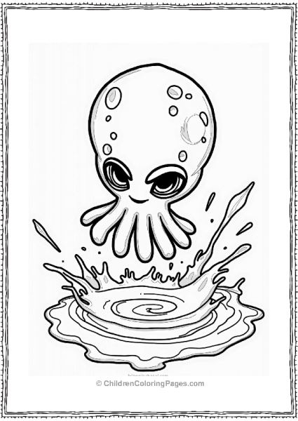 Squid Escape In Vibrant Ink Free PDF Printable