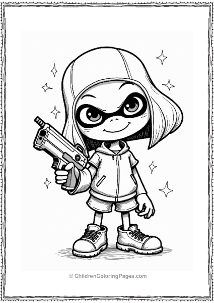 Squid Kid Victory Gesture In Splatoon Free PDF Printable
