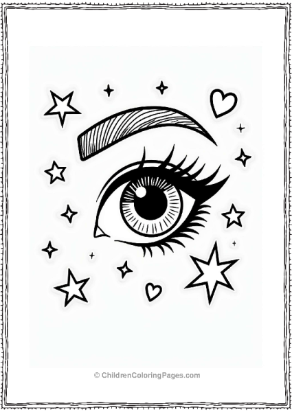 Stylish Eye Makeup Stickers Illustration Free PDF Printable