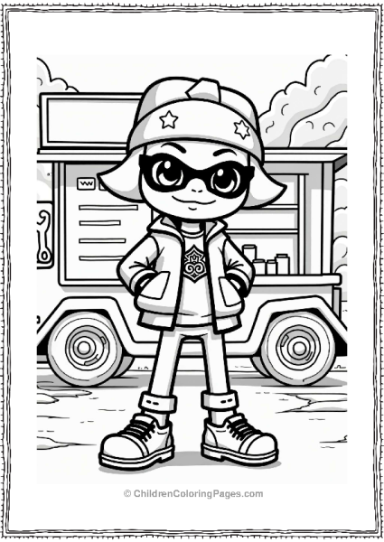 Stylish Splatoon Character By Food Truck Free PDF Printable