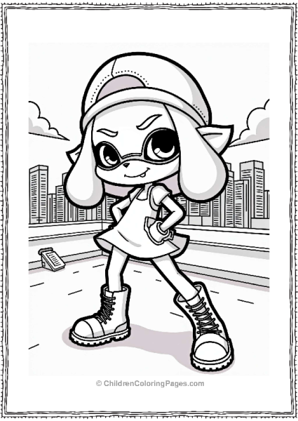 Stylish Splatoon Character On Rooftop Free PDF Printable
