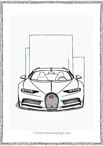 Stylized Bugatti Car Front View Free PDF Printable