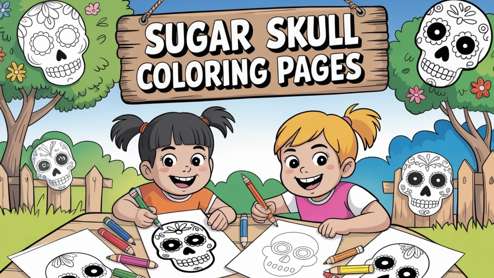 Sugar Skull Coloring Pages – Free PDF Printables 💀🌼🕯️🦋
