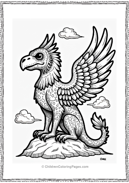 Sugar Skull Griffin Illustration Free PDF Printable