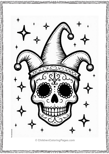 Sugar Skull Jester Under The Stars Free PDF Printable