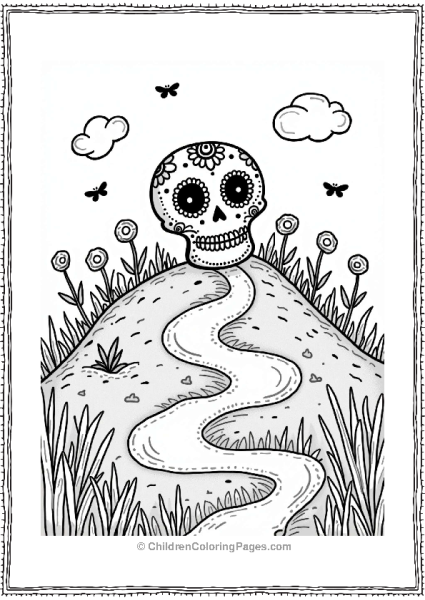 Sugar Skull On A Hilltop Free PDF Printable