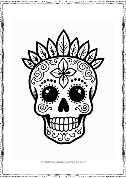Sugar Skull With Crown Free PDF Printable