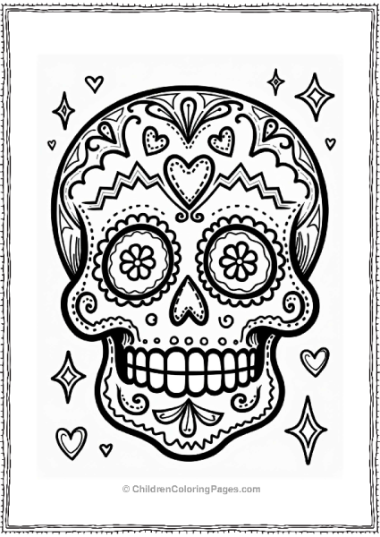 Sugar Skull With Playful Patterns Free PDF Printable
