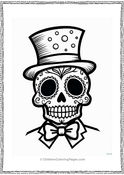 Sugar Skull With Top Hat Free PDF Printable