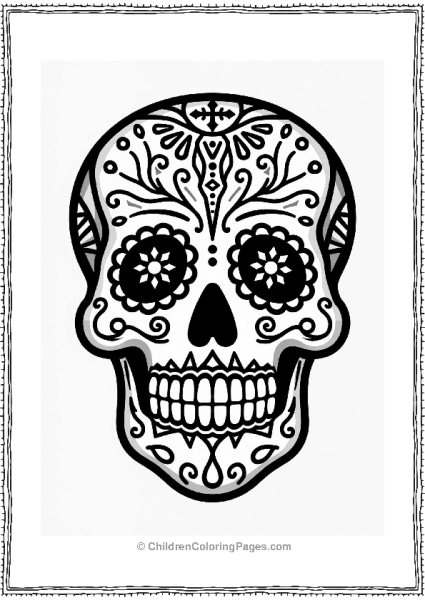 Sugar Skull With Tribal Patterns Free PDF Printable
