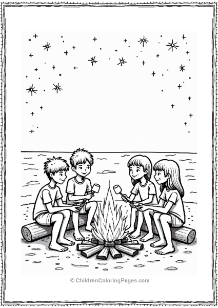 Summer Beach Bonfire Night Free PDF Printable