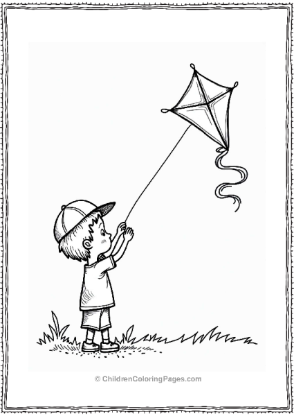 Summer Boy Launching A Star Shaped Kite Free PDF Printable