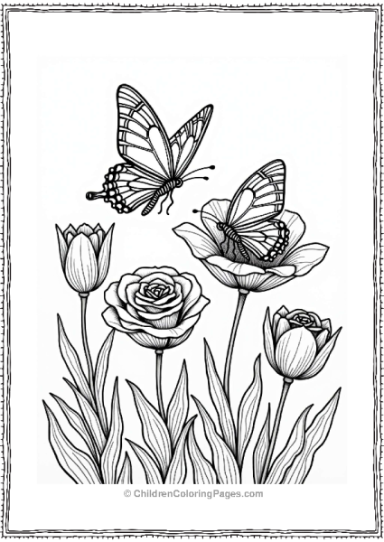 Summer Butterflies On Blossoms Free PDF Printable