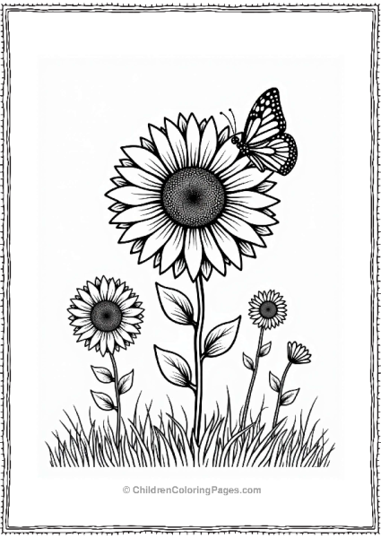 Summer Butterfly On A Sunflower Free PDF Printable