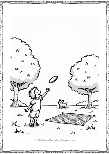Summer Child Playing Frisbee In The Park Free PDF Printable