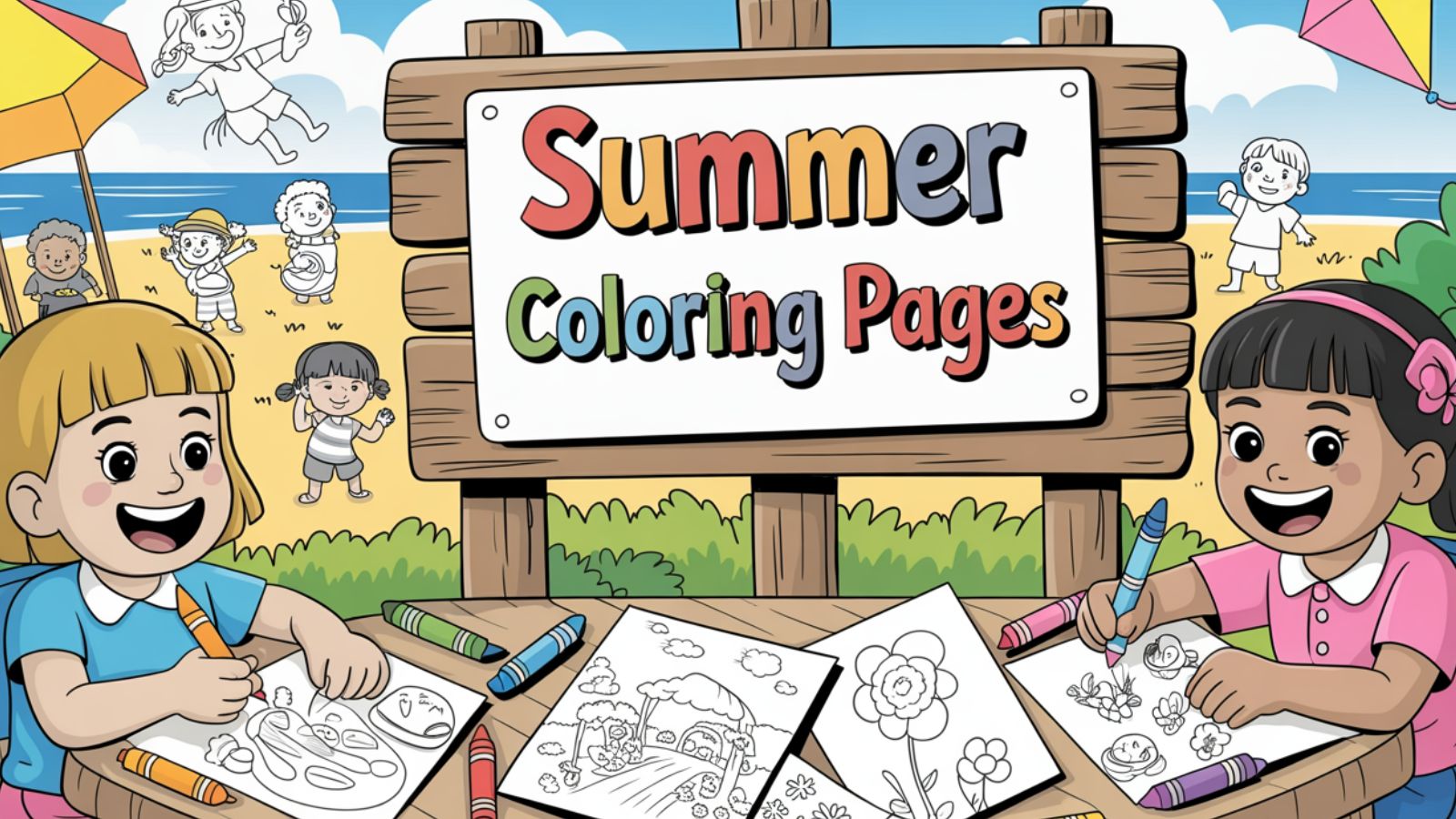 Summer Coloring Pages – Free PDF Printables ☀️🔥🥵🌞