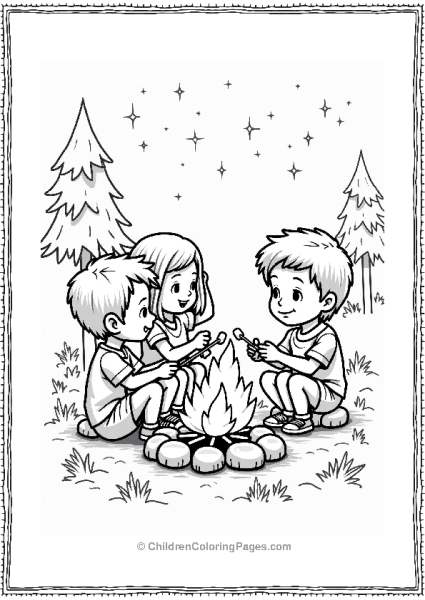 Summer Cozy Campfire Gathering Under The Stars Free PDF Printable