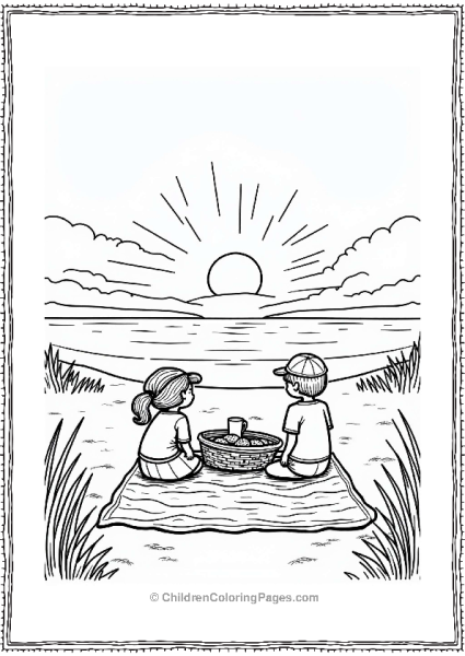 Summer Family Picnic At Sunset Beach Free PDF Printable