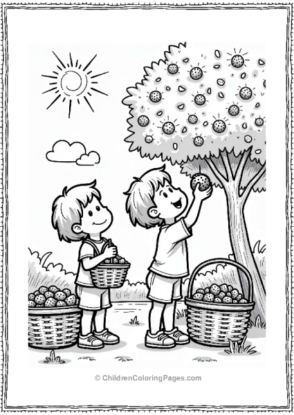 Summer Fruit Picking Joy Free PDF Printable