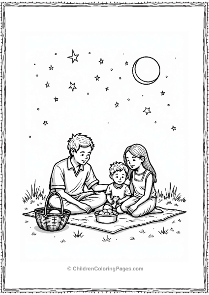 Summer Nighttime Picnic Under The Stars Free PDF Printable
