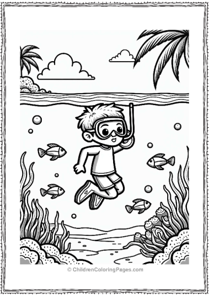 Summer Snorkeling Adventure In A Colorful Reef Free PDF Printable