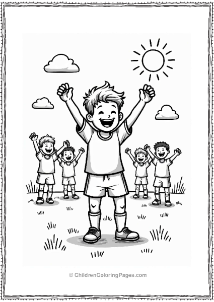 Summer Soccer Player Celebrating A Goal Free PDF Printable