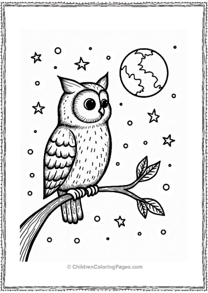 Summer Starry Night Owl Free PDF Printable