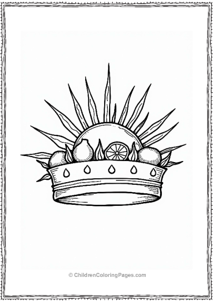 Summer Sun Crown For Coloring Free PDF Printable