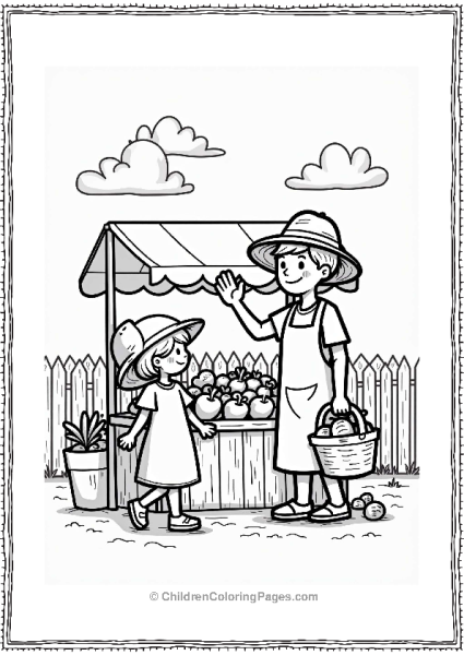 Summer Sunny Farmers Market Scene Free PDF Printable