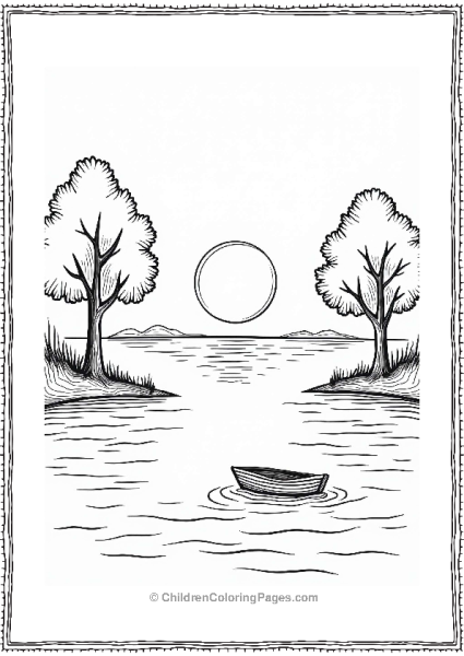 Summer Sunset Over A Calm Lake Free PDF Printable